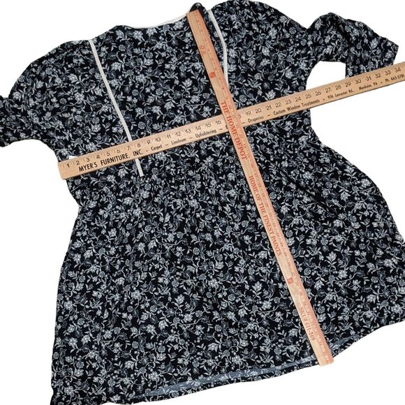 NWT Old Navy LS Mari Boho black tan floral print short dress pockets size XXL - Picture 3 of 11